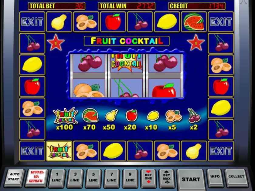 Клубнички с бонусами Играть в Фруктовый Коктейль
